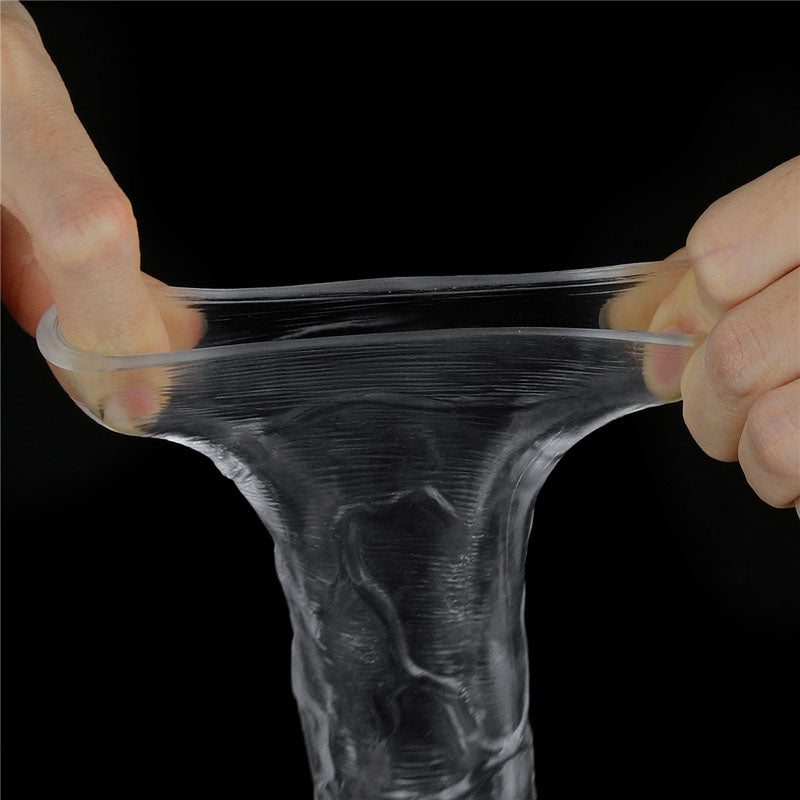 Flawless Penis Sleeve 2'' - 5 cm Penis Extender Sleeve being stretched for enhanced realism and pleasure.