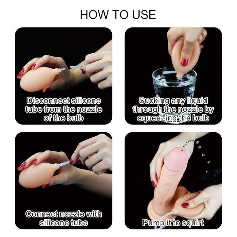 Instructions for using the Cumming Softee Soft Ejaculation Cock 9'' with Balls - 22.9 cm Squirting Dong.