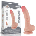 Realistic dual layer dong showcasing a lifelike design, flexible and bendable for customizable pleasure.
