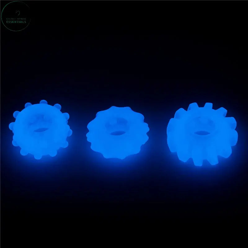 Affordable quality Lumino Play Penis Rings 3 Pack - Glow in the Dark  Cock Rings - Set of 3  from Lovetoy by Discreet Intimate Essentials with Discreet Delivery 
