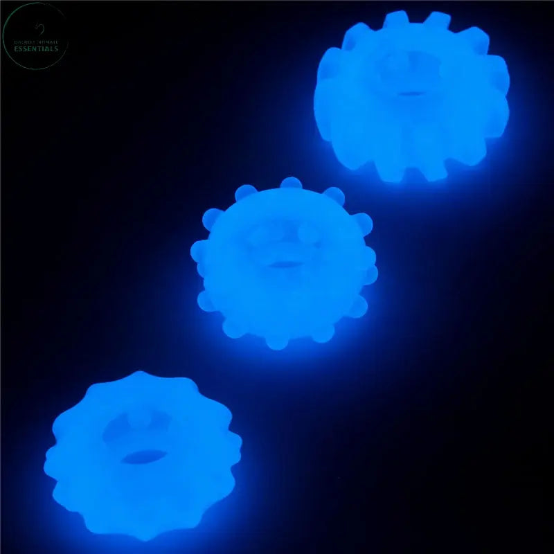 Affordable quality Lumino Play Penis Rings 3 Pack - Glow in the Dark  Cock Rings - Set of 3  from Lovetoy by Discreet Intimate Essentials with Discreet Delivery 