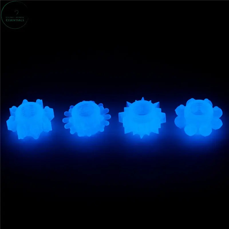 Affordable quality Lumino Play Penis Rings 4 Pack - Glow in the Dark  Cock Rings - Set of 4  from Lovetoy by Discreet Intimate Essentials with Discreet Delivery 