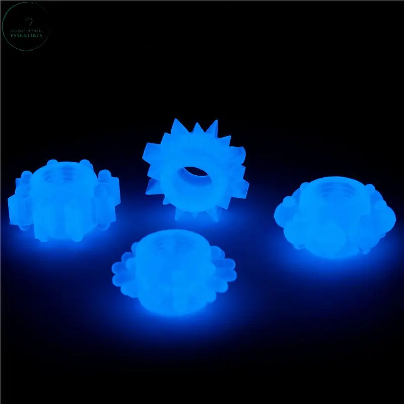 Affordable quality Lumino Play Penis Rings 4 Pack - Glow in the Dark  Cock Rings - Set of 4  from Lovetoy by Discreet Intimate Essentials with Discreet Delivery 