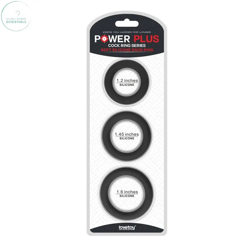 Affordable quality Power Plus Soft Silicone Snug Ring -  Cock Rings - Set of 3 Sizes  from Lovetoy by Discreet Intimate Essentials with Discreet Delivery 