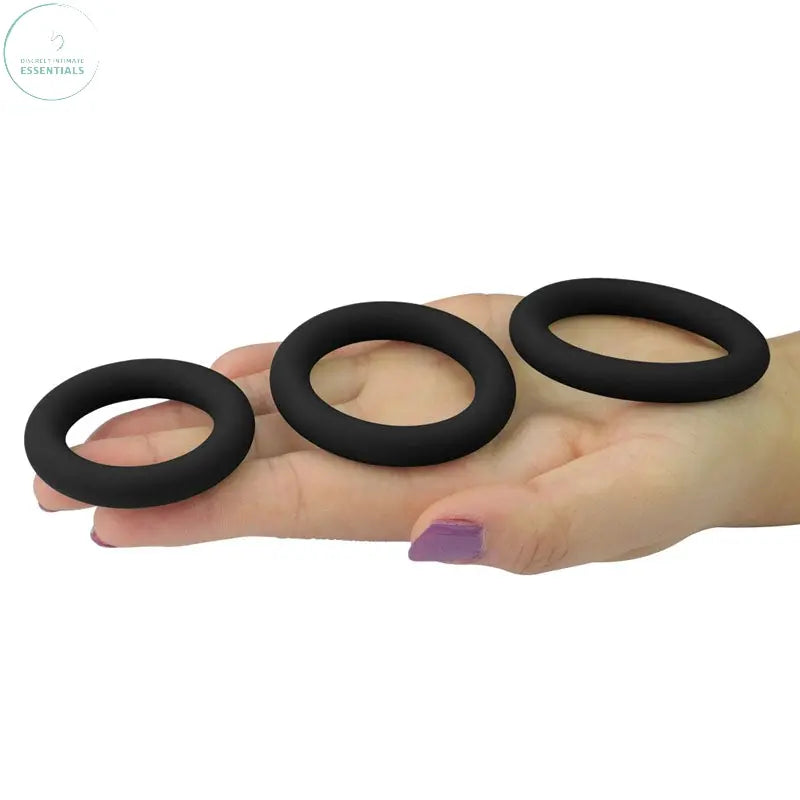 Affordable quality Power Plus Soft Silicone Snug Ring -  Cock Rings - Set of 3 Sizes  from Lovetoy by Discreet Intimate Essentials with Discreet Delivery 