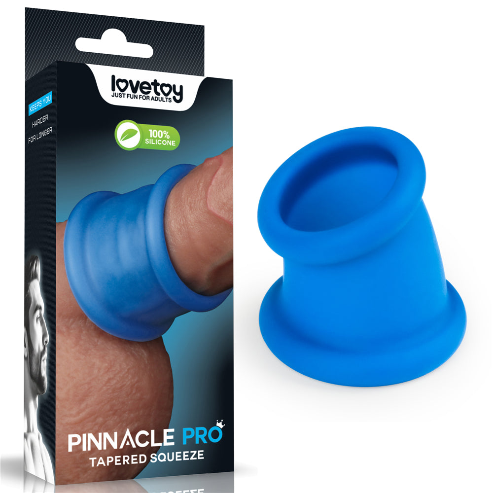 Pinnacle Pro Tapered Squeeze - Ball Stretcher in blue silicone packaging with a subtle texture and ergonomic design.