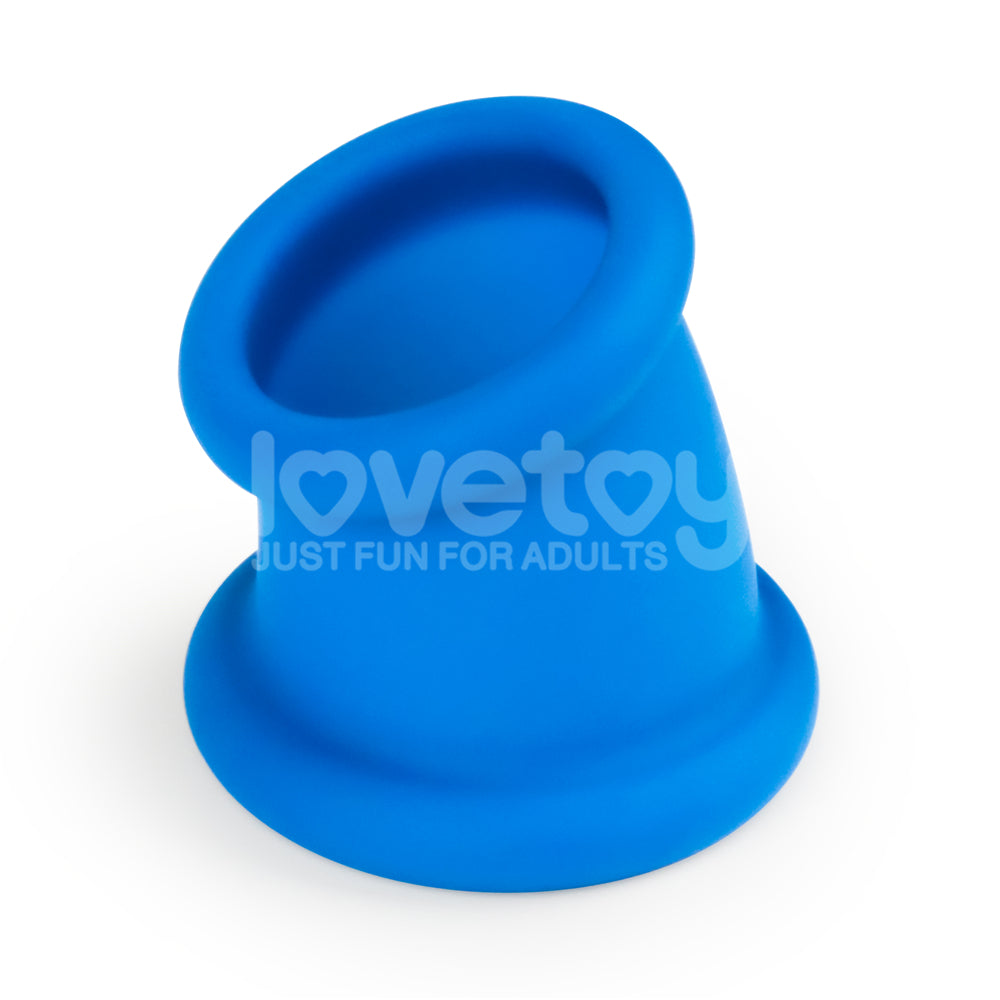Pinnacle Pro Tapered Squeeze -  Ball Stretcher in blue silicone, perfect for comfort and stimulation.