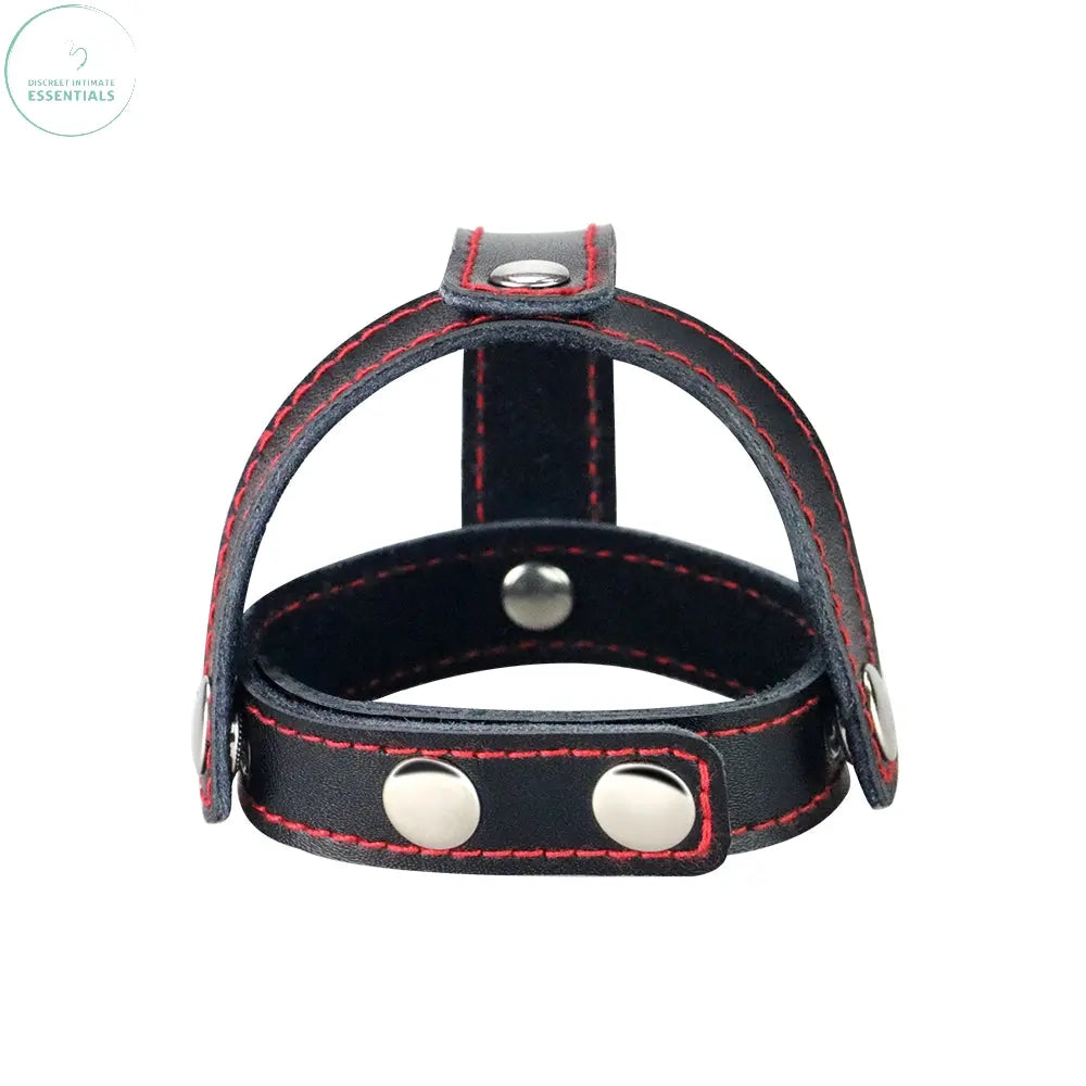 Affordable quality Bondage Fetish T-Style Leather Cock Ring with Ball Divider -  Cock Ring  from Lovetoy by Discreet Intimate Essentials with Discreet Delivery 