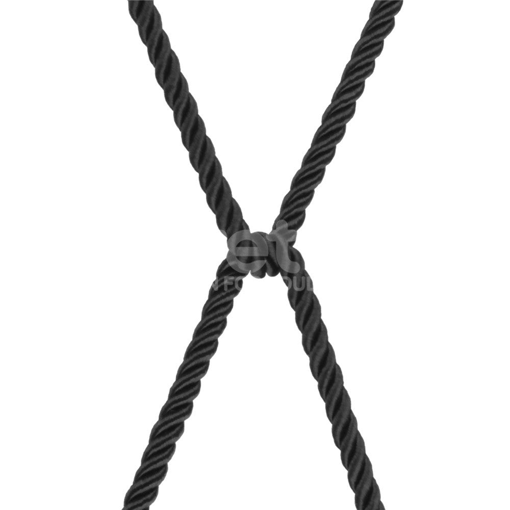 Rebellion Reign Silky Bondage Rope -  -  Bondage Rope - 10 metre length displaying a soft, twisted black rope.