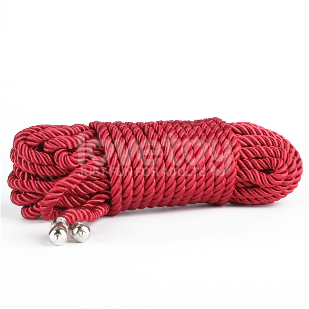 Rebellion Reign Silky Bondage Rope -  -  Bondage Rope - 10 metre length in red, perfect for intimate essentials.