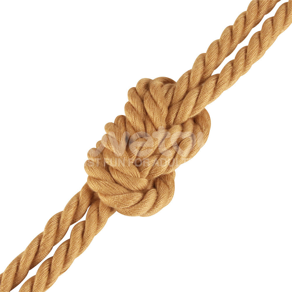 Rebellion Reign Bondage Rope - Natural - Natural Bondage Rope - 10 metre length with a knot detail.