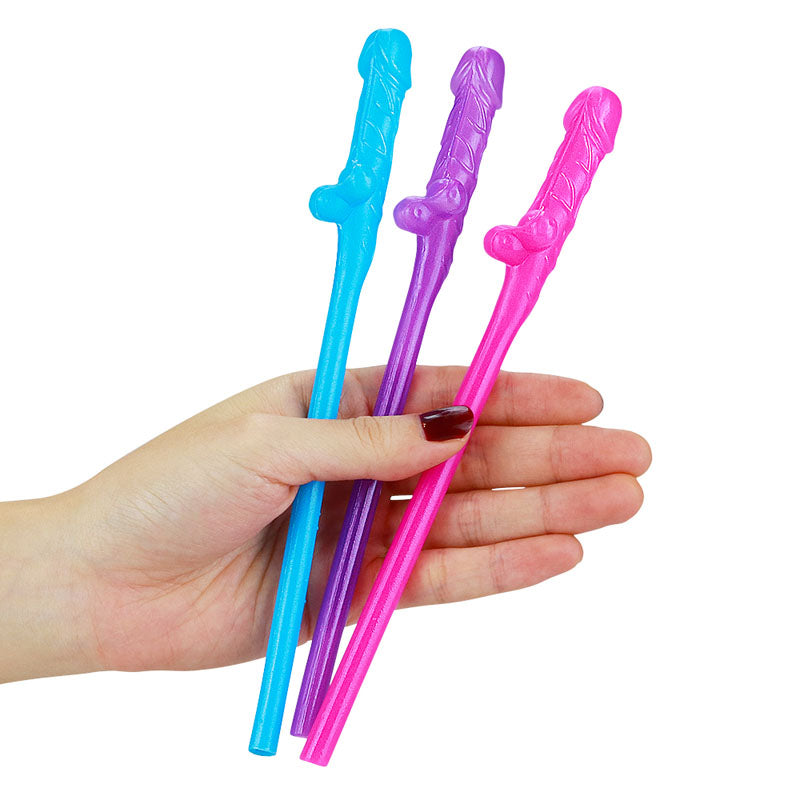 Jokes & Parties Original Willy Straws -  Dicky Straws - Set of 9 in hand, perfect for hens night fun.