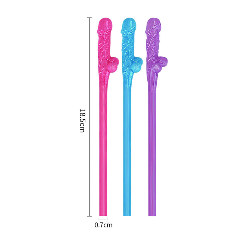 Jokes & Parties Original Willy Straws -  Dicky Straws - Set of 9 colorful novelty straws for hens night fun.