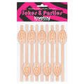 Jokes & Parties Original Pussy Straws - Pussy Straws - Set of 9 for bachelorette parties and fun drinking activities.