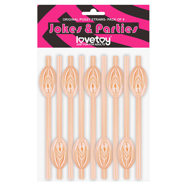 Jokes & Parties Original Pussy Straws - Pussy Straws - Set of 9 for bachelorette parties and fun drinking activities.