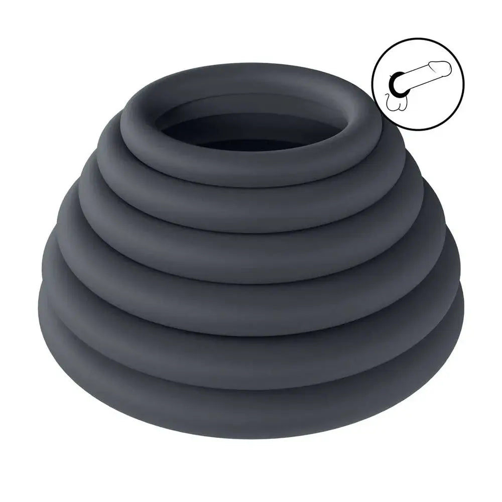 LEVELZ Classic Silicone Cock Ring Set of 6 -  Cock Rings - Set of 6 Sizes Shots Toys Discreet Intimate Essentials.