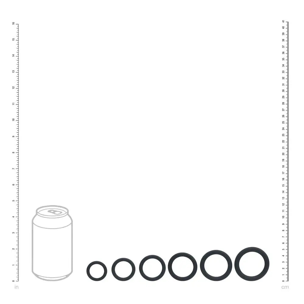 LEVELZ Classic Silicone Cock Ring Set of 6 -  Cock Rings - Set of 6 Sizes Shots Toys Discreet Intimate Essentials.
