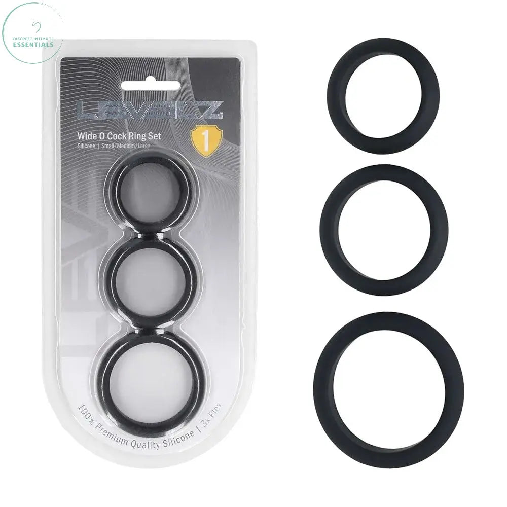 Affordable quality LEVELZ Wide O Silicone Cock Ring Set of 3 - S/M/L -  Cock Rings - Set of 3 Sizes  from Shots Toys by Discreet Intimate Essentials with Discreet Delivery 