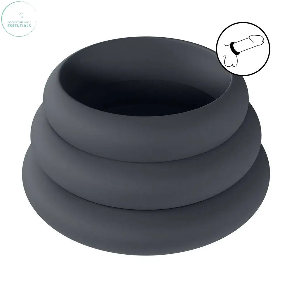 Affordable quality LEVELZ Wide O Silicone Cock Ring Set of 3 - S/M/L -  Cock Rings - Set of 3 Sizes  from Shots Toys by Discreet Intimate Essentials with Discreet Delivery 