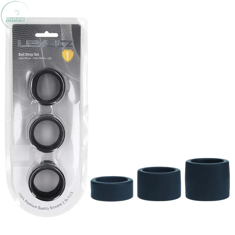Affordable quality LEVELZ Liquid Silicone Ball Strap Set of 3 -  -  Ball Stretchers - Set of 3 Sizes  from Shots Toys by Discreet Intimate Essentials with Discreet Delivery 