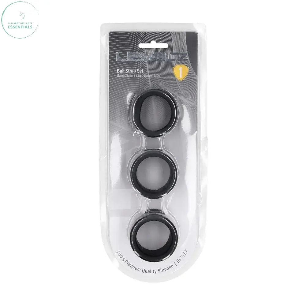 Affordable quality LEVELZ Liquid Silicone Ball Strap Set of 3 -  -  Ball Stretchers - Set of 3 Sizes  from Shots Toys by Discreet Intimate Essentials with Discreet Delivery 