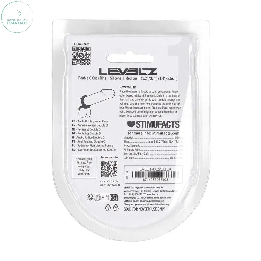 Affordable quality LEVELZ Double O Silicone Cock Ring - M -  -  Cock & Balls Rings  from Shots Toys by Discreet Intimate Essentials with Discreet Delivery 