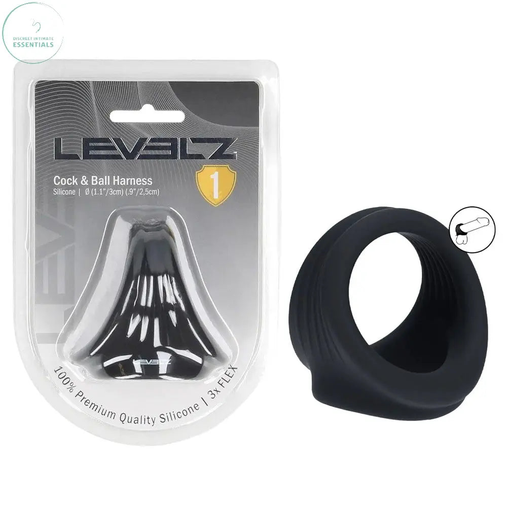 Affordable quality LEVELZ Silicone Cock & Ball Harness -  -  Cock & Ball Ring  from Shots Toys by Discreet Intimate Essentials with Discreet Delivery 