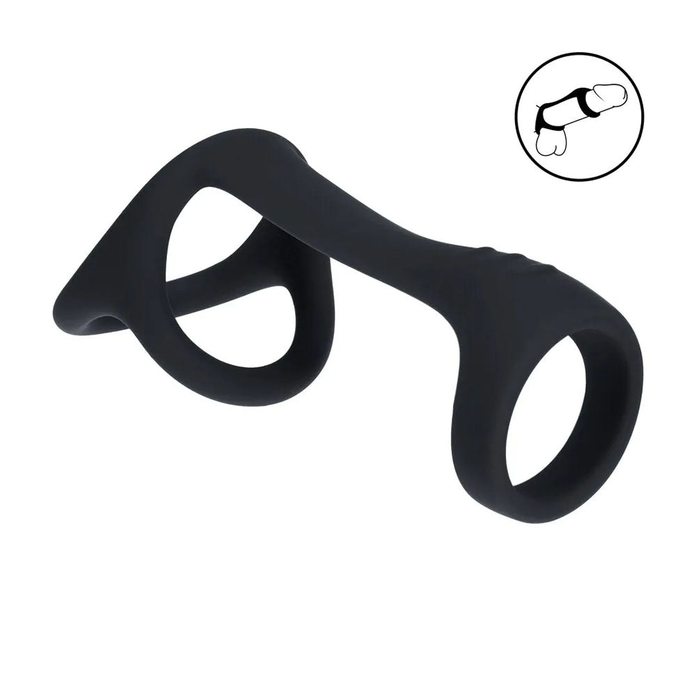 LEVELZ Tri O Silicone Shaft Cock & Ball Ring -  Cock & Balls Ring for enhancing pleasure and control with body-safe silicone.