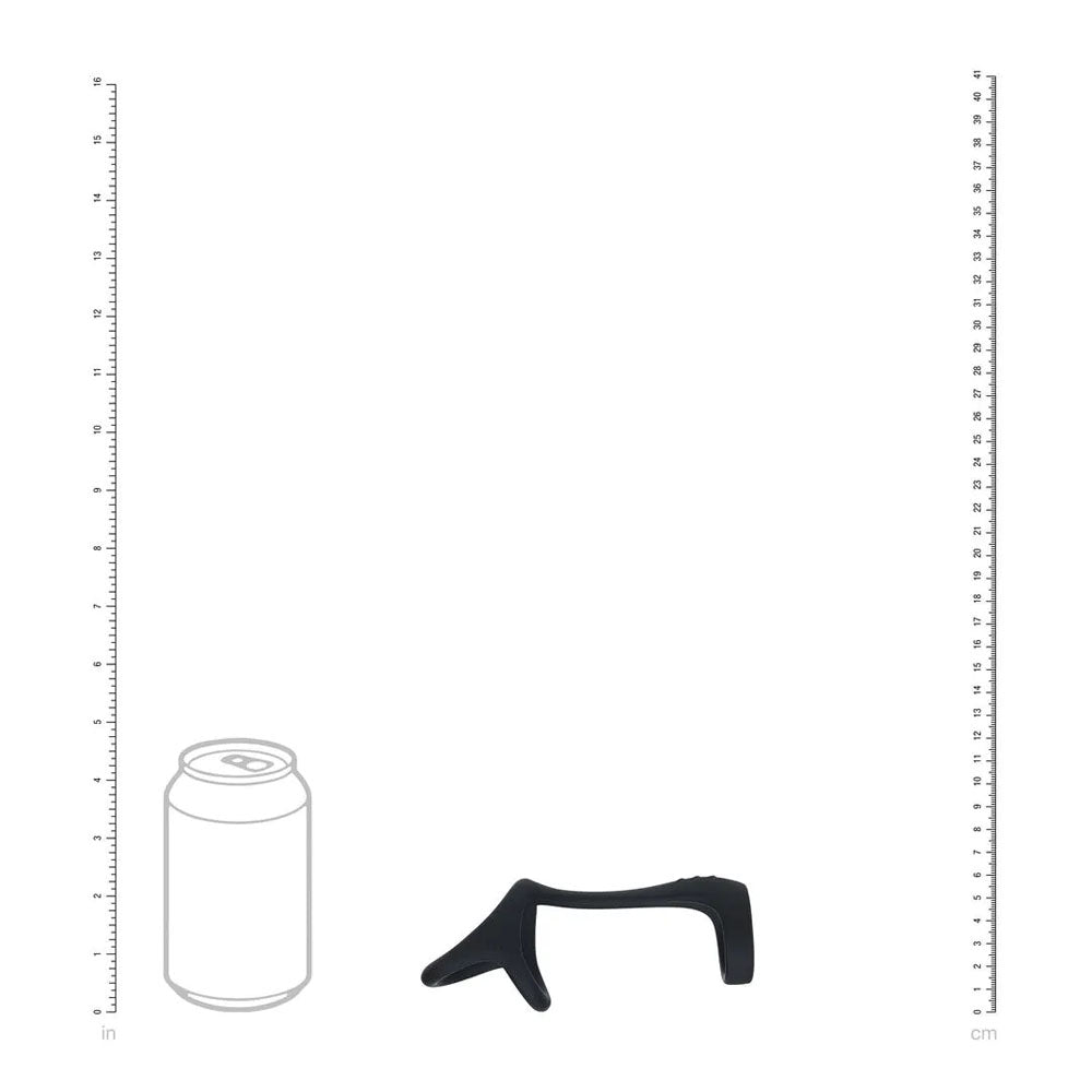 LEVELZ Tri O Silicone Shaft Cock & Ball Ring - Cock & Balls Ring shown next to a standard can for size reference.