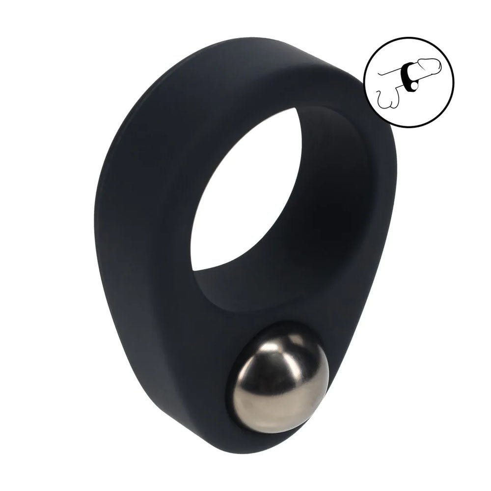 LEVELZ Single Weighted Ball Cock Ring -  -  Weighted Cock Ring in black silicone with an internal weight for added pleasure.
