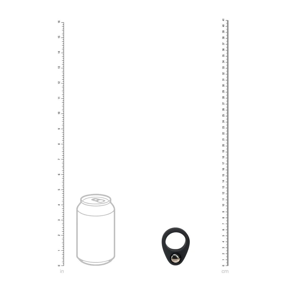LEVELZ Single Weighted Ball Cock Ring -  -  Weighted Cock Ring next to a soda can for size comparison.