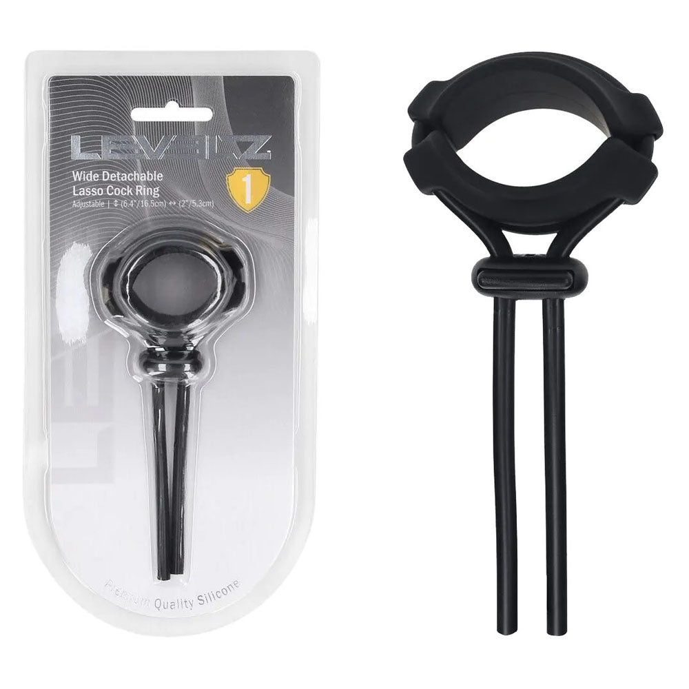 LEVELZ Wide Detachable Lasso Cock Ring -  -  Adjustable Cock Ring in sleek packaging with flexible silicone design.