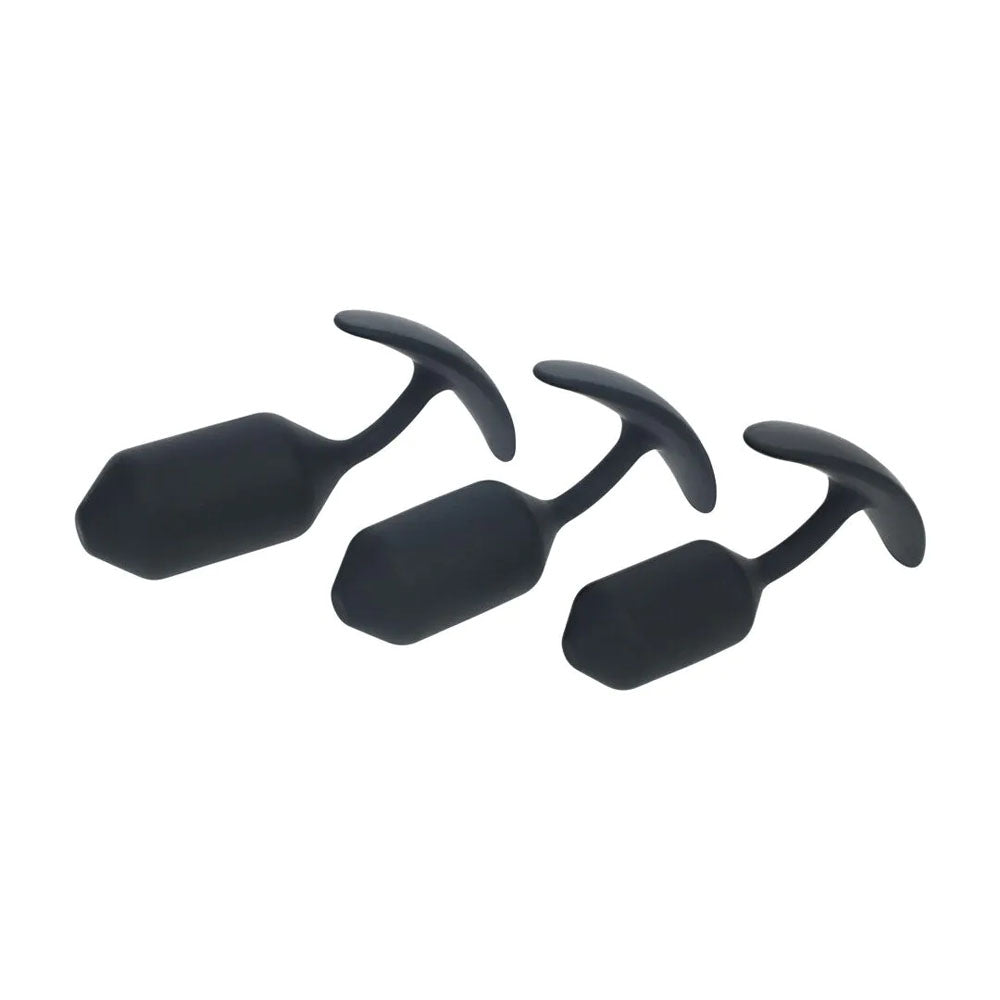 LEVELZ Silicone Weighted Anal Plug Training Set -  Weighted Butt Plugs - Set of 3 Sizes showcasing premium silicone design.