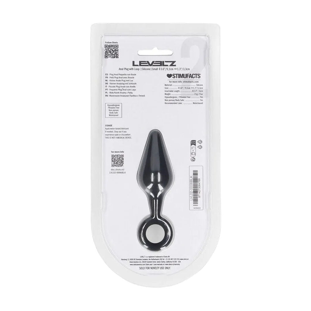 LEVELZ Silicone Anal Plug with Loop - Small -  -  Small Butt Plug packaging for intimate essentials for her.