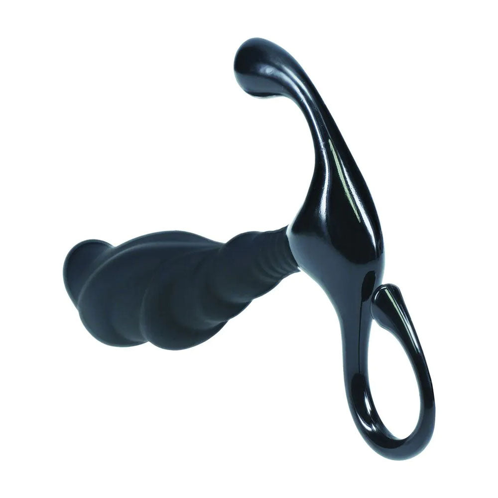 LEVELZ Rippled with Hard Loop Prostate Massager - Large - Large Prostate Massager in premium silicone design.