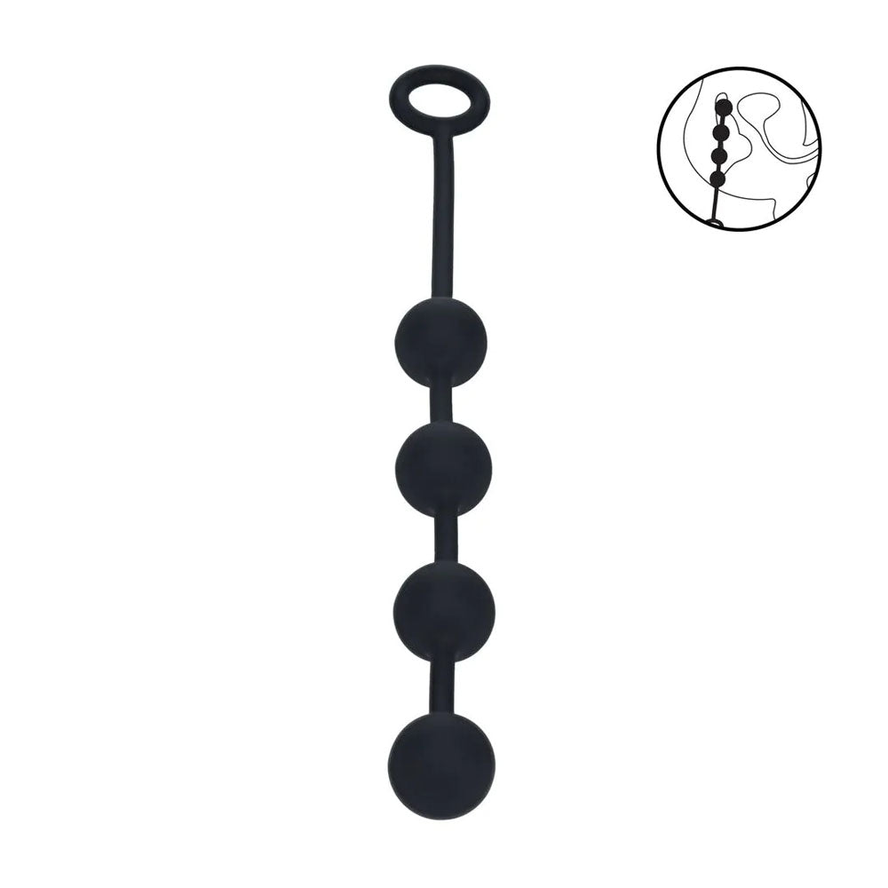 LEVELZ Round Silicone Anal Balls - M - 20mm -  32 cm Medium Anal Balls on display, showcasing premium silicone construction.
