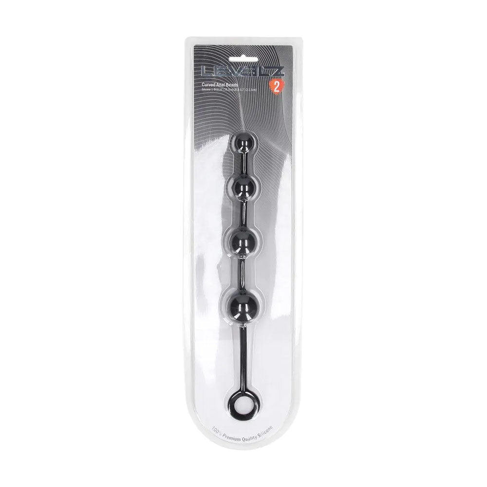 LEVELZ Curved Silicone Anal Beads -  -  29.5 cm Anal Beads in packaging, showcasing smooth design for intimate essentials.