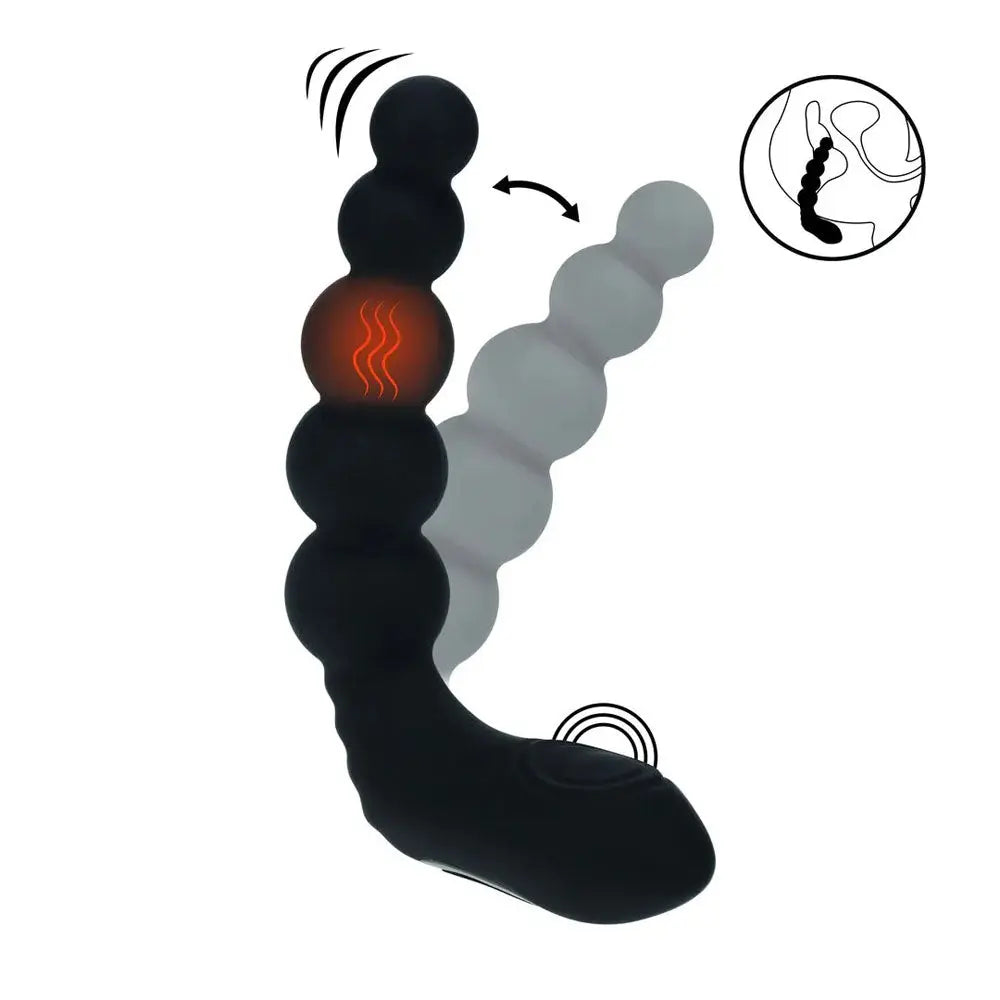 LEVELZ Rechargeable Beaded Prostate Massager -  USB Rechargeable Heating + Vibrating Prostate Massager Shots Toys Discreet Intimate Essentials.