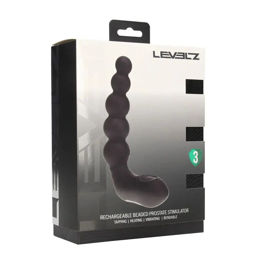 LEVELZ Rechargeable Beaded Prostate Massager -  USB Rechargeable Heating + Vibrating Prostate Massager Shots Toys Discreet Intimate Essentials.