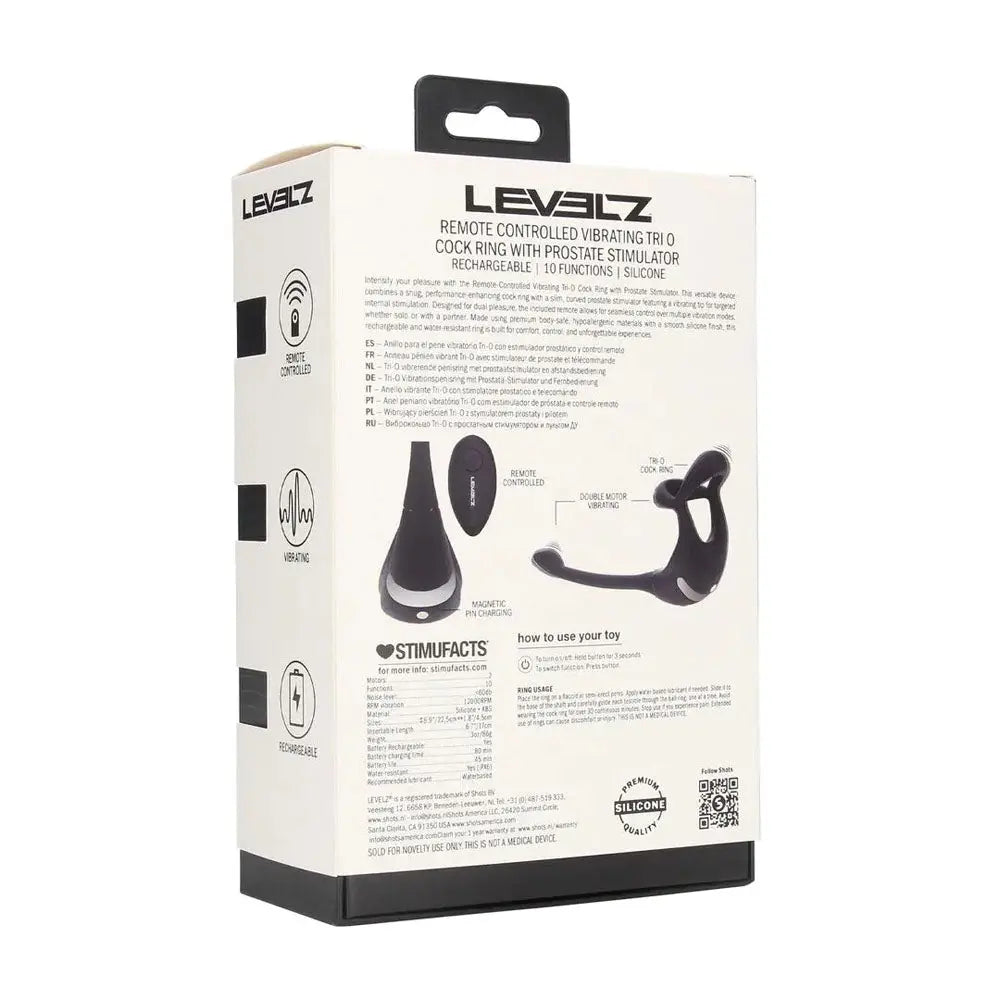 LEVELZ Remote Controlled Vibrating TriO Cock Ring with Prostate Stimulator -  USB Rechargeable Vibrating Cock Ring with Anal Plug Shots Toys Discreet Intimate Essentials.