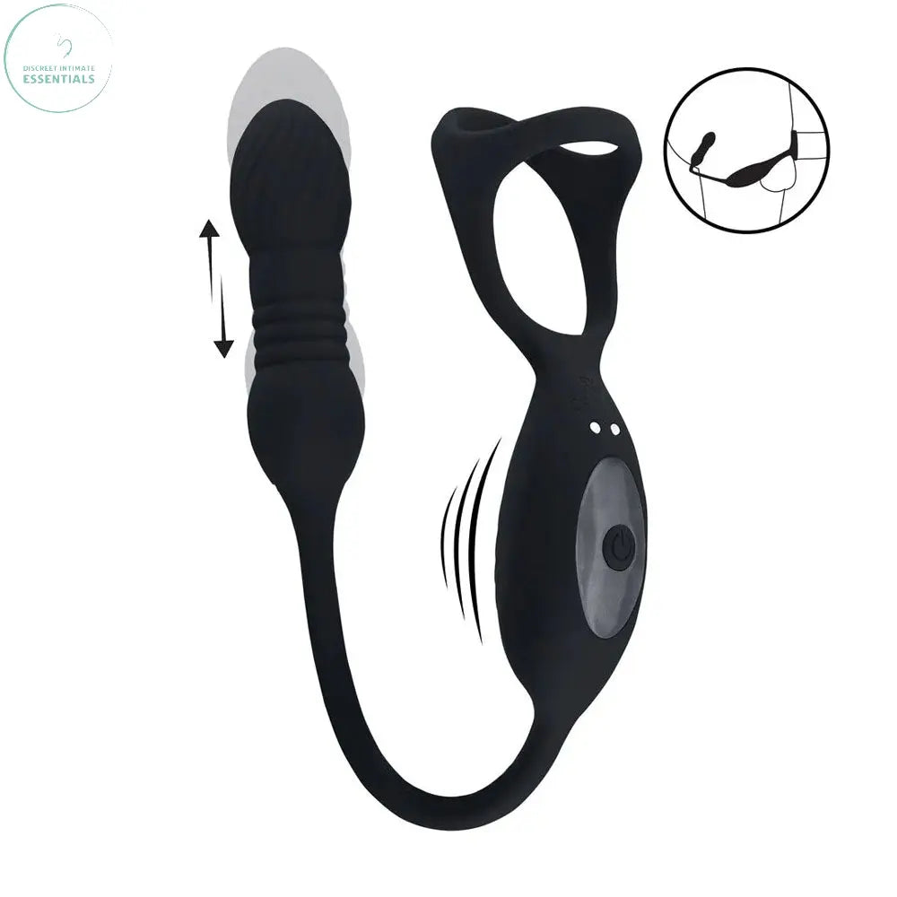 Affordable quality LEVELZ Vibrating & Thrusting TriO Cock Ring with Prostate Stimulator -  USB Rechargeable Vibrating Cock Ring with Thrusting Prostate Plug  from Shots Toys by Discreet Intimate Essentials with Discreet Delivery 