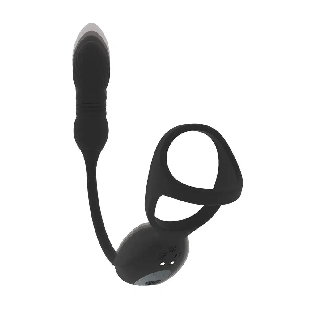 LEVELZ Vibrating & Thrusting TriO Cock Ring with Prostate Stimulator -  USB Rechargeable Vibrating Cock Ring with Thrusting Prostate Plug Shots Toys Discreet Intimate Essentials.