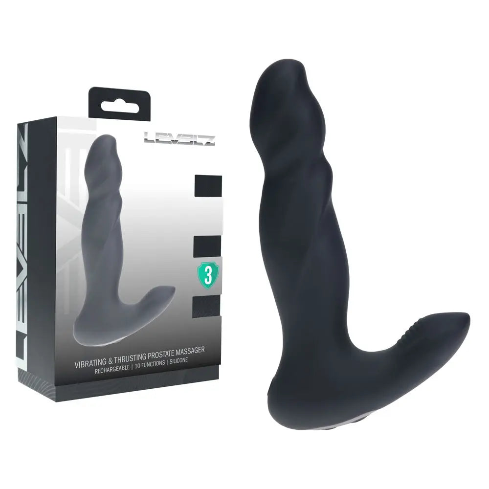 LEVELZ Vibrating & Thrusting Silicone Prostate Massager -  14.7 cm USB Rechargeable Thrusting Prostate Massager Shots Toys Discreet Intimate Essentials.
