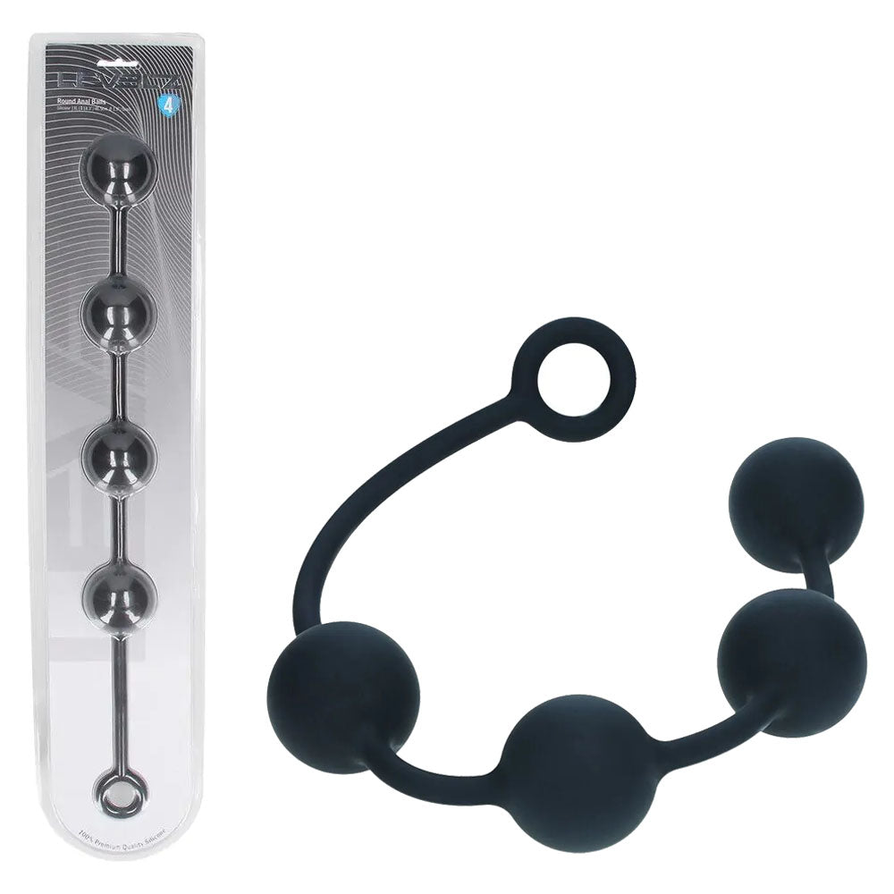 LEVELZ Round Anal Balls - XL - 50mm -  46.5 cm XL Anal Beads - extra large silicone anal beads for deep stimulation.