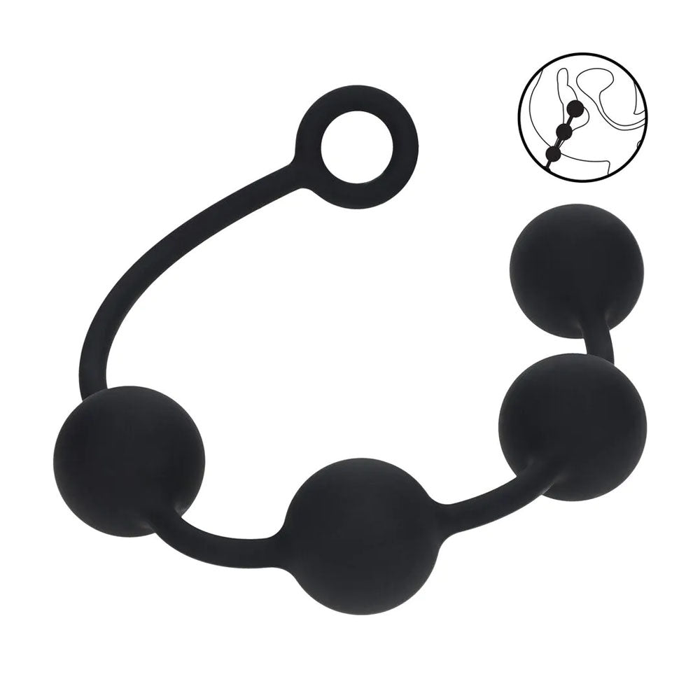 LEVELZ Round Anal Balls - XL - 50mm -  46.5 cm XL Anal Beads for deep, intense stimulation in soft silicone.