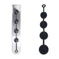 LEVELZ Round Anal Balls - XXL - 60mm - 52.5 cm XXL Anal Beads in black silicone packaging for adult pleasure.
