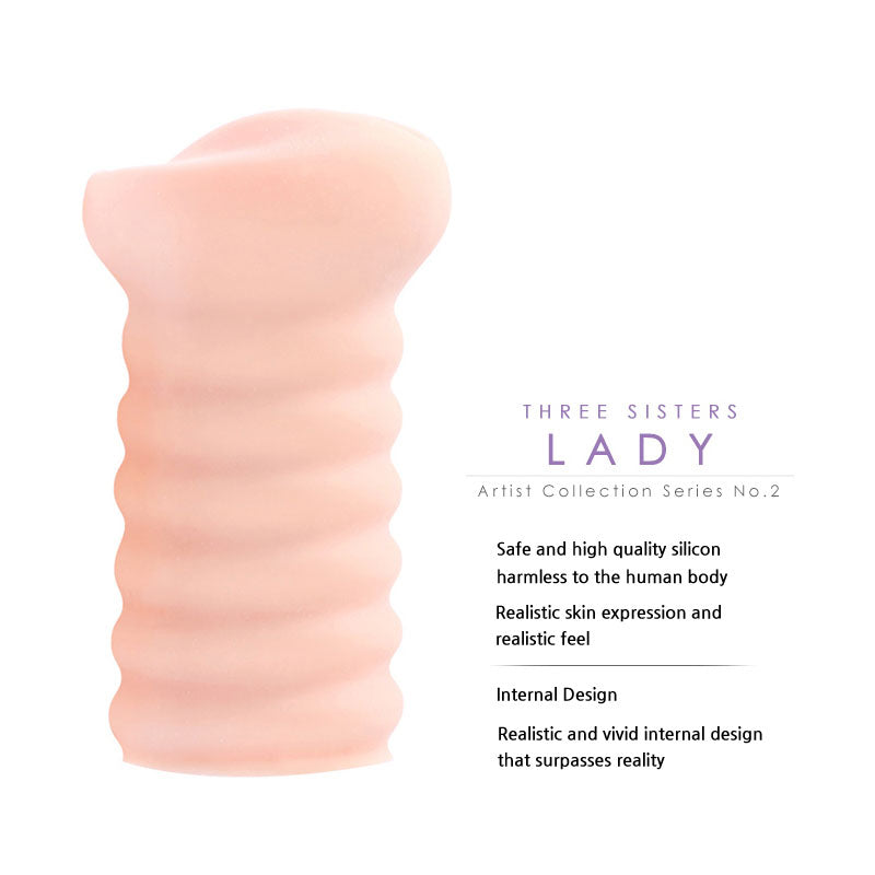 Kokos Three Sisters - Lady -  Vagina Stroker showcasing soft silicone, realistic feel, and detailed internal design for ultimate stimulation.