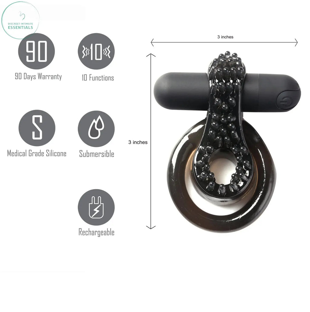 Affordable quality Maia Jagger -  USB Rechargeable Vibrating Cock & Ball Ring  from Maia Toys by Discreet Intimate Essentials with Discreet Delivery 