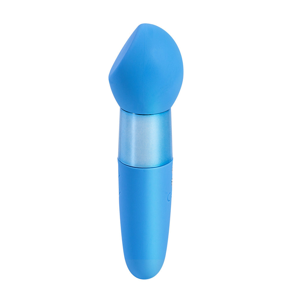 Maia RINA -  -  13.3 cm USB Rechargeable Vibrator in blue with a soft tip and sleek design.