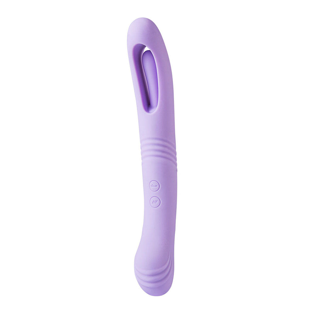 Maia HARPER - 24.1 cm USB Rechargeable Vibrator in soft purple, featuring dual motors and textured design for enhanced pleasure.
